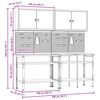 vidaXL Munkapad készlet polcokkal tárolóval Állítható Szürke Acél