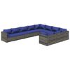 vidaXL 10 r&eacute;szes sz&uuml;rke polyrattan kerti &uuml;lőgarnit&uacute;ra p&aacute;rn&aacute;kkal