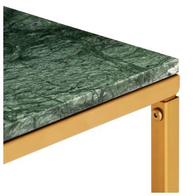 vidaXL zöld márvány textúrájú valódi kő dohányzóasztal 60 x 60 x 35 cm
