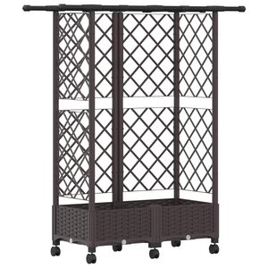 vidaXL Magas&iacute;tott &Aacute;gy Trellis-szel &eacute;s Tetővel Barna 124 x 40 x 127 cm