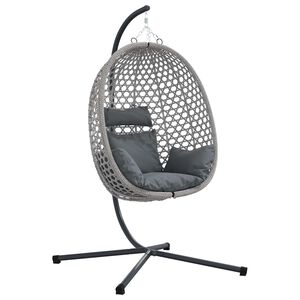 vidaXL F&uuml;ggő toj&aacute;s sz&eacute;k polirattan 104 x 100 x 191 cm