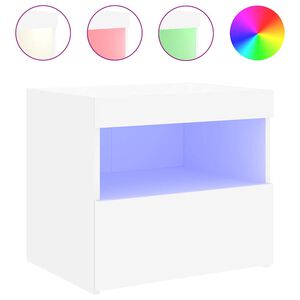 vidaXL feh&eacute;r &eacute;jjeliszekr&eacute;ny LED-vil&aacute;g&iacute;t&aacute;ssal 50 x 40 x 45 cm