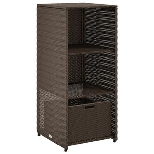 vidaXL barna polyrattan kerti t&aacute;rol&oacute;szekr&eacute;ny 50 x 55 x 115 cm