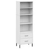 vidaXL OSLO feh&eacute;r t&ouml;m&ouml;r fa k&ouml;nyvszekr&eacute;ny 2 fi&oacute;kkal 60 x 35 x 180 cm
