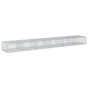 vidaXL horganyzott vas gabion kos&aacute;r fed&eacute;llel 600 x 100 x 50 cm