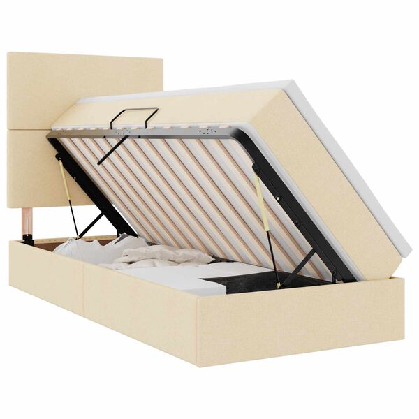 vidaXL &Aacute;gy t&aacute;rol&oacute;val &eacute;s matraccal Kr&eacute;m 90 x 190 cm Poli&eacute;szter