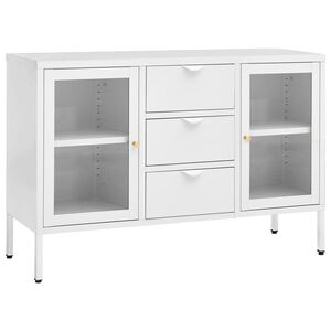 vidaXL feh&eacute;r ac&eacute;l &eacute;s edzett &uuml;veg t&aacute;lal&oacute;szekr&eacute;ny 105 x 35 x 70 cm