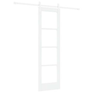 vidaXL Cs&uacute;sz&oacute; ajt&oacute; ORKDAL Feh&eacute;r 61 x 198,5 cm T&ouml;m&ouml;r fenyőfa &eacute;s &uuml;veg