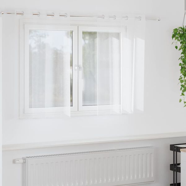 vidaXL Voile F&uuml;gg&ouml;ny f&uuml;gg&ouml;ny&ouml;kkel 2 pcs Feh&eacute;r 140 x 140 cm Poli&eacute;szter