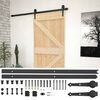 vidaXL Cs&uacute;sz&oacute; ajt&oacute; 80 x 210 cm T&ouml;m&ouml;r Fenyőfa Term&eacute;szetes &eacute;s Fekete