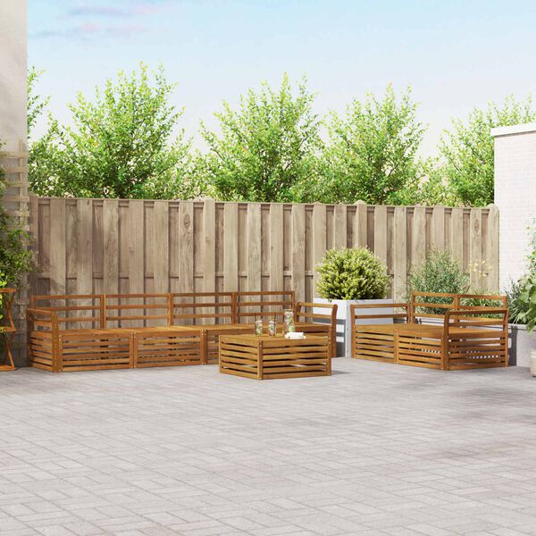 vidaXL K&uuml;lt&eacute;ri kanap&eacute; szett 7 pcs Term&eacute;szetes T&ouml;m&ouml;r Ak&aacute;cfa