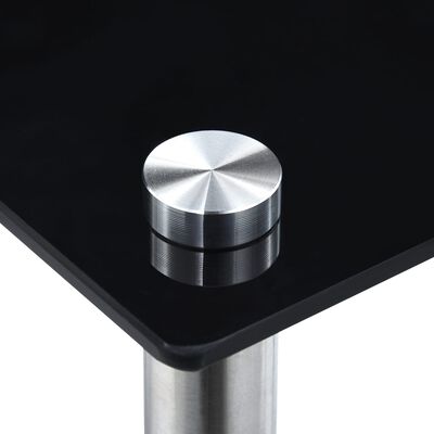 vidaXL 3 db fekete rakásolható edzett üveg asztal