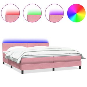 vidaXL r&oacute;zsasz&iacute;n b&aacute;rsony rug&oacute;s &eacute;s LED-es &aacute;gy matraccal 180x210 cm