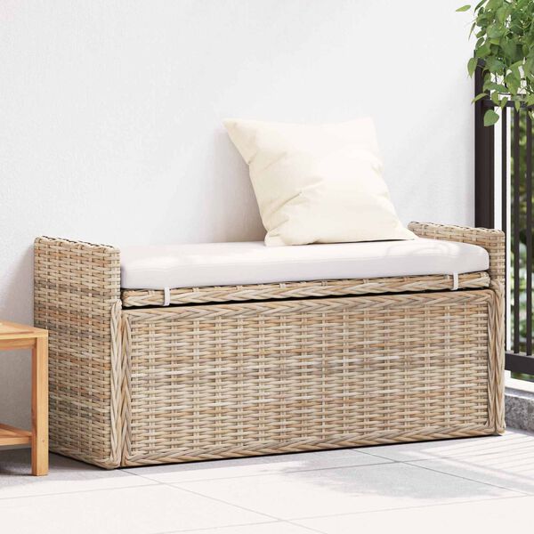vidaXL T&aacute;rol&oacute;pad p&aacute;rn&aacute;val Term&eacute;szetes 110 x 40 x 50 cm Rattan