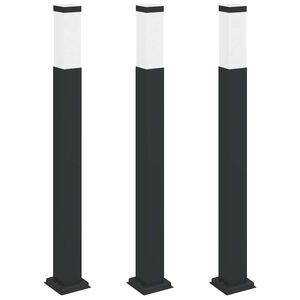 vidaXL 3 db oszlopl&aacute;mpa 80 cm fekete IP44