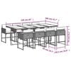 vidaXL 9 r&eacute;szes sz&uuml;rke polyrattan kerti &eacute;tkezőgarnit&uacute;ra p&aacute;rn&aacute;val