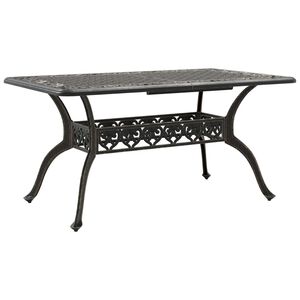 vidaXL bronzsz&iacute;nű &ouml;nt&ouml;tt alum&iacute;nium kerti asztal 150 x 90 x 72 cm