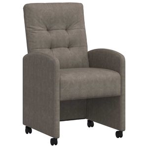 vidaXL Kerekes Étkező Székek 2 pcs Szürke 57 x 67 x 98 cm Műbőr