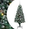 vidaXL Mű kar&aacute;csonyfa 150 LED-del Z&ouml;ld 150 cm PVC &eacute;s Ac&eacute;l &eacute;s Műanyag