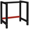 vidaXL fekete &eacute;s piros f&eacute;m munkapadv&aacute;z 80 x 57 x 79 cm