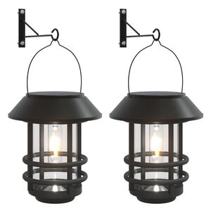 vidaXL 2 db fehér napelemes kültéri fali lámpás