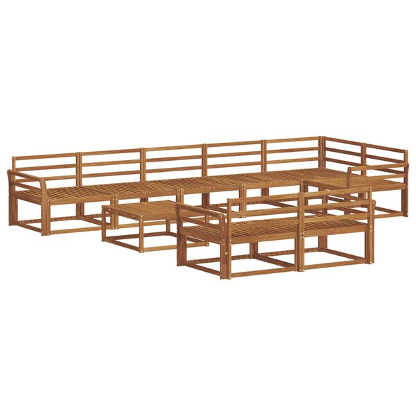 vidaXL K&uuml;lt&eacute;ri kanap&eacute; szett 9 pcs Term&eacute;szetes T&ouml;m&ouml;r Ak&aacute;cfa