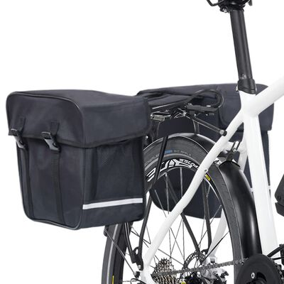 vidaXL fekete vízálló dupla kerékpártáska poggyásztartóhoz 35 l