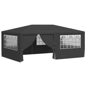 vidaXL antracitsz&uuml;rke rendezv&eacute;nys&aacute;tor oldalfalakkal 4 x 6 m 90 g/m&sup2;