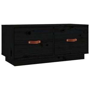 vidaXL fekete t&ouml;m&ouml;r fenyőfa TV-szekr&eacute;ny 80 x 34 x 35 cm