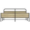 vidaXL sonoma tölgy színű fém ágykeret matrac nélkül 193 x 203 cm