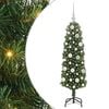 vidaXL Mű kar&aacute;csonyfa 150 LED-del Z&ouml;ld 120 cm PVC, ac&eacute;l &eacute;s műanyag