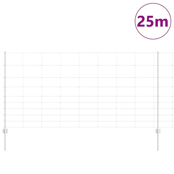 vidaXL Ker&iacute;t&eacute;s oszlopokkal Ez&uuml;st 1,2 x 25 m Ac&eacute;l