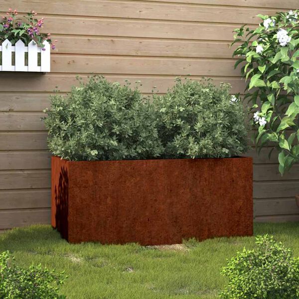 vidaXL corten ac&eacute;l n&ouml;v&eacute;nytart&oacute; 62x30x29 cm