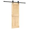 vidaXL Cs&uacute;sz&oacute; ajt&oacute; Term&eacute;szetes &eacute;s Fekete 70 x 210 cm Szil&aacute;rd Fenyőfa