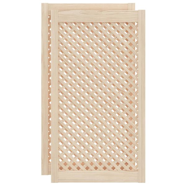 vidaXL 2 db t&ouml;m&ouml;r fenyőfa r&aacute;csos szekr&eacute;nyajt&oacute; 49,5x99 cm