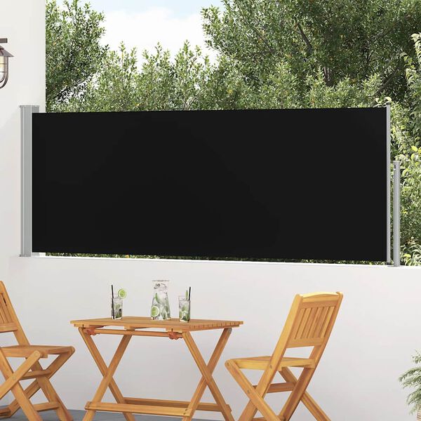 vidaXL fekete beh&uacute;zhat&oacute; oldals&oacute; teraszi napellenző 100 x 300 cm