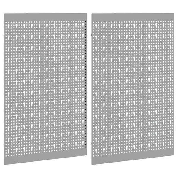 vidaXL Tárolópad 2 pcs Szürke 100 x 1 x 80 cm Porszórt Acél