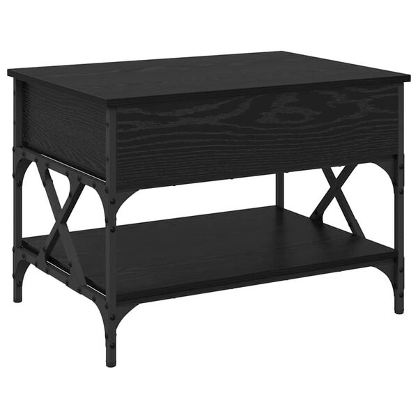 vidaXL Doh&aacute;nyz&oacute;asztal Fekete t&ouml;lgy 70x50x50cm Faanyag