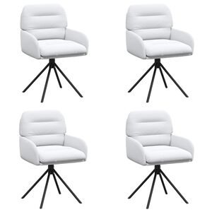 vidaXL Forg&oacute;s &Eacute;tkezős Sz&eacute;kek 4 pcs Műbőr Feh&eacute;r 59 x 59,5 x 90 cm
