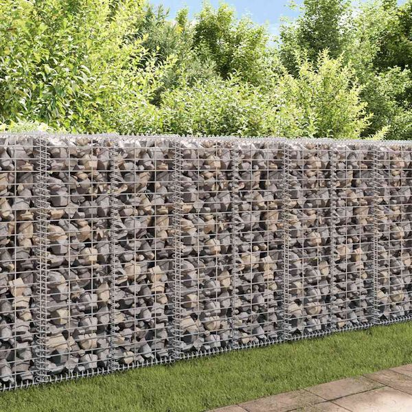 vidaXL horganyzott ac&eacute;l gabion fal fed&eacute;llel 20 x 20 x 100 cm