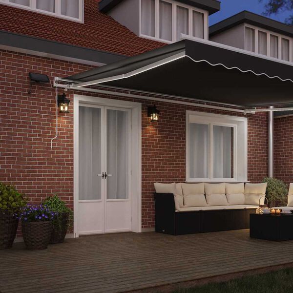 vidaXL Napernyő keret LED -es lámpákkal Fehér 400 × 300 cm Alumínium