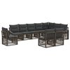 vidaXL Kerti Kanap&eacute; Szett 10 pcs Sz&uuml;rke polirattan