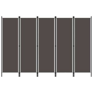 vidaXL antracitsz&uuml;rke 5 paneles parav&aacute;n 250 x 180 cm