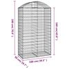 vidaXL íves horganyzott vas gabion kosár 100x50x160/180 cm