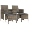 vidaXL 2 szem&eacute;lyes sz&uuml;rke polyrattan kerti kanap&eacute; asztallal/sz&eacute;kkel