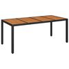 vidaXL fekete polyrattan falapos kerti asztal 190 x 90 x 75 cm