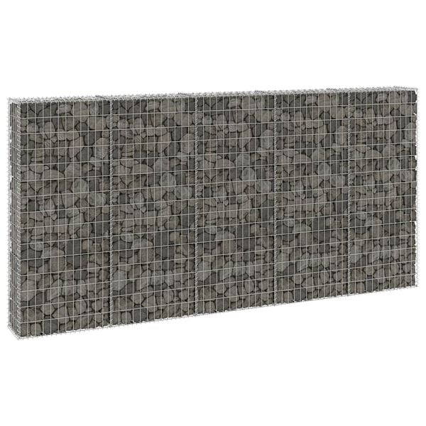 vidaXL horganyzott ac&eacute;l gabion fal fed&eacute;llel 300 x 30 x 150 cm