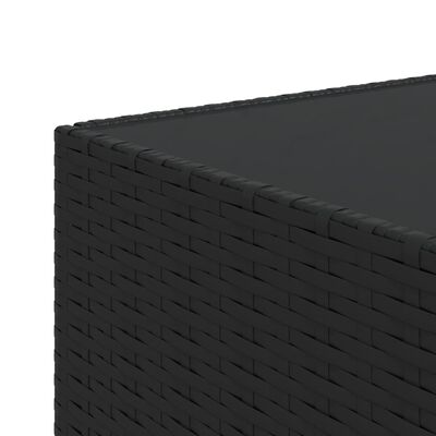 vidaXL fekete polyrattan négyzet alakú kerti dohányzóasztal 50x50x30cm