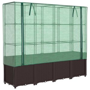 vidaXL rattan megjelen&eacute;sű magas&aacute;gy&aacute;s melegh&aacute;ztakar&oacute;val 160x40x153 cm