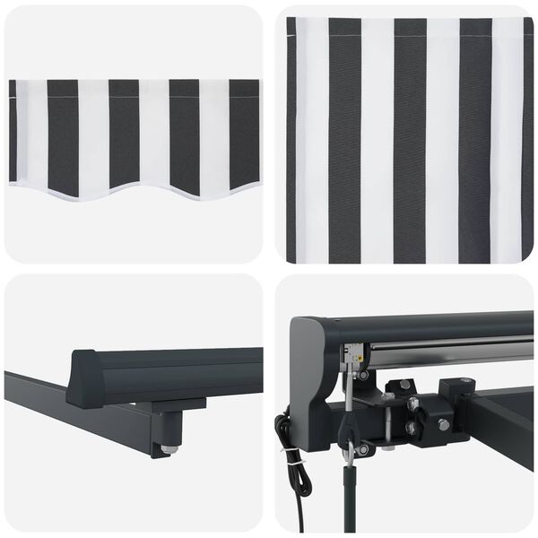 vidaXL Beh&uacute;zhat&oacute; napellenző Antracit &eacute;s Feh&eacute;r 350 x 250 cm